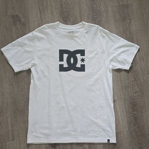 DC White Short Sleeve Tee with Iconic Logo